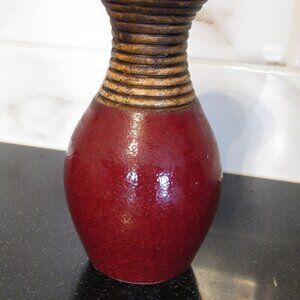 Darling Earthy Red Vase with Textured Neck